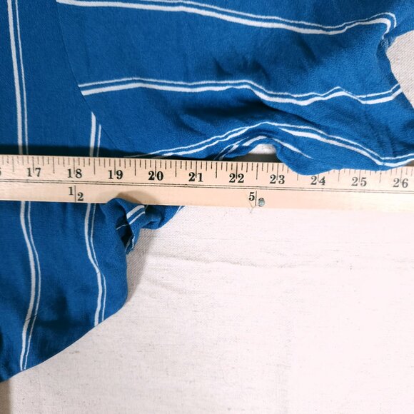 Free People Sleepy Time Indigo Stripe Kimono Top Womens Small Crossover FLAWS - Picture 4 of 15